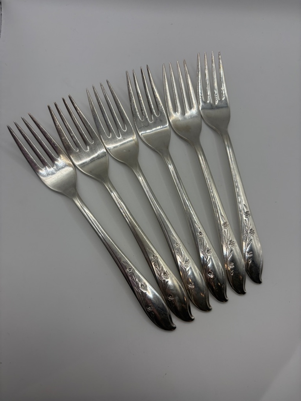 Vintage Silver Plated 1950s Dinner Forks - Set of 6 Roger’s Brothers - Picture 3 of 6